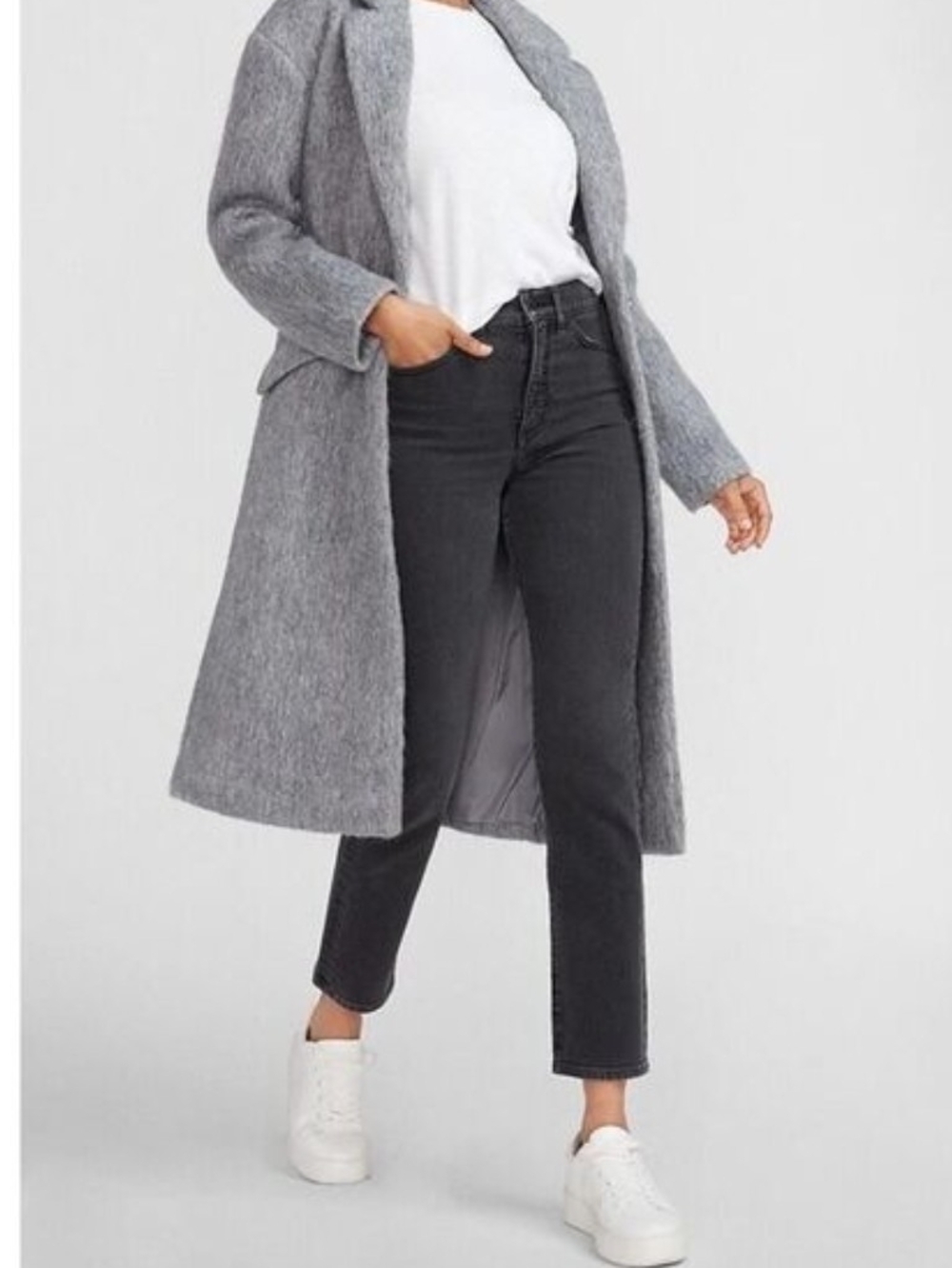 Express Gray Car Coat